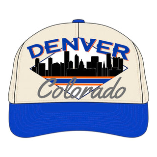 Denver Snapback - The Elway (Cream/Blue) - Shells Vintage Hat Co.