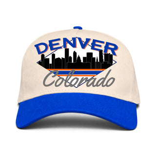 Denver Snapback - The Elway (Cream/Blue) - Shells Vintage Hat Co.