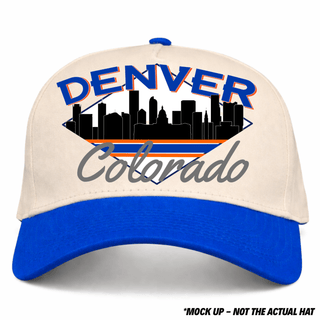 Denver Snapback - The Elway (Cream/Blue) - Shells Vintage Hat Co.