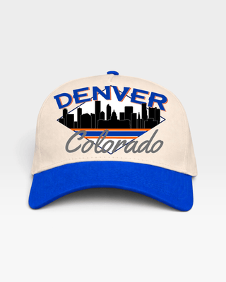 Denver Snapback - The Elway (Cream/Blue) - Shells Vintage Hat Co.