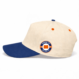 Denver Snapback - The Elway (Cream/Navy) - Shells Vintage Hat Co.