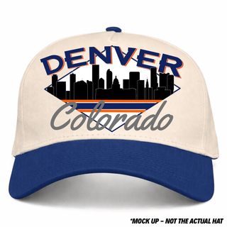 Denver Snapback - The Elway (Cream/Navy) - Shells Vintage Hat Co.
