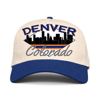 Denver Snapback - The Elway (Cream/Navy) - Shells Vintage Hat Co.