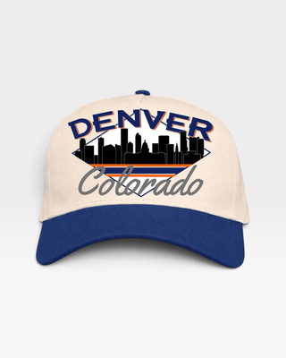 Denver Snapback - The Elway (Cream/Navy) - Shells Vintage Hat Co.
