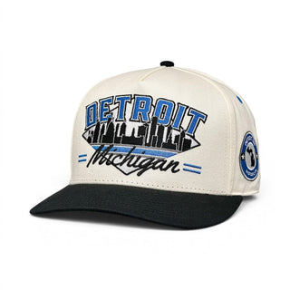 Detroit Snapback - The Sanders (Cream/Black) - Shells Vintage Hat Co.