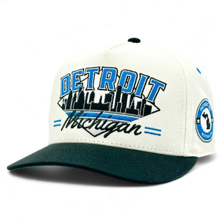Detroit Snapback - The Sanders (Cream/Black) - Shells Vintage Hat Co.