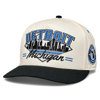 Detroit Snapback - The Sanders (Cream/Black) - Shells Vintage Hat Co.