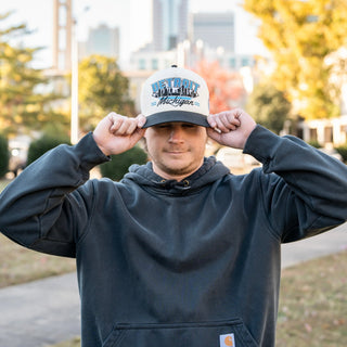 Detroit Snapback - The Sanders (Cream/Black) - Shells Vintage Hat Co.