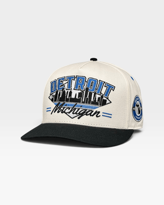 Detroit Snapback - The Sanders (Cream/Black) - Shells Vintage Hat Co.