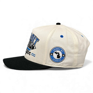 Detroit Snapback - The Sanders (Cream/Black) - Shells Vintage Hat Co.