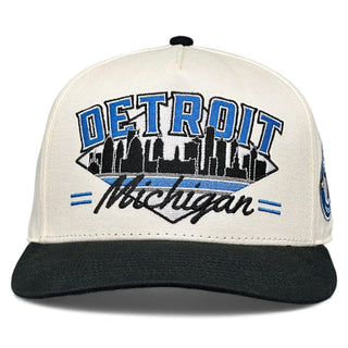 Detroit Snapback - The Sanders (Cream/Black) - Shells Vintage Hat Co.