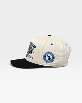 Detroit Snapback - The Sanders (Cream/Black) - Shells Vintage Hat Co.
