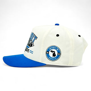 Detroit Snapback - The Sanders (Cream/Electric Blue) - Shells Vintage Hat Co.