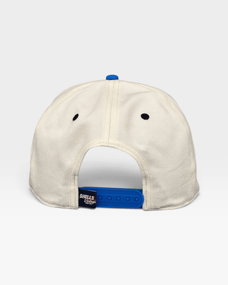Detroit Snapback - The Sanders (Cream/Electric Blue) - Shells Vintage Hat Co.