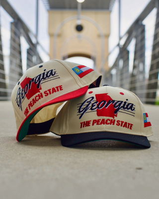 Georgia Snapback - The Sanford (Cream/Black) - Shells Vintage Hat Co.