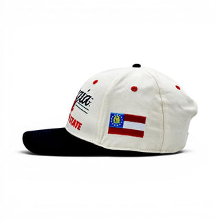 Georgia Snapback - The Sanford (Cream/Black) - Shells Vintage Hat Co.