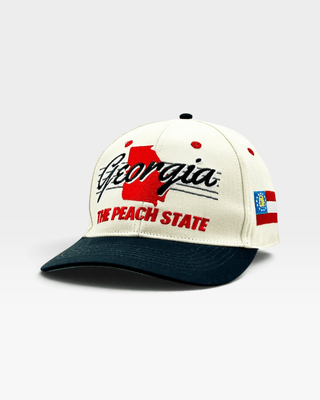 Georgia Snapback - The Sanford (Cream/Black) - Shells Vintage Hat Co.