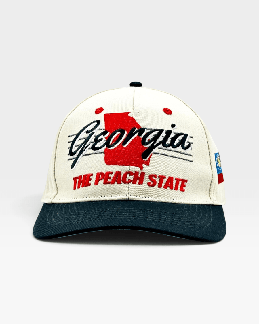 Georgia Snapback - The Sanford (Cream/Black) - Shells Vintage Hat Co.
