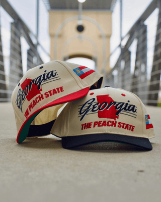 Georgia Snapback - The Sanford (Cream/Black) - Shells Vintage Hat Co.