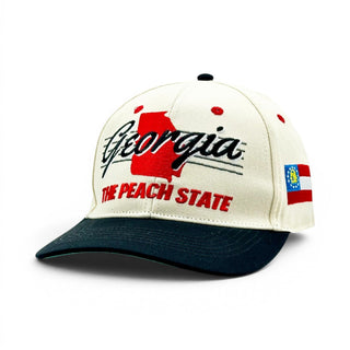 Georgia Snapback - The Sanford (Cream/Black) - Shells Vintage Hat Co.