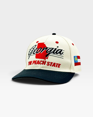 Georgia Snapback - The Sanford (Cream/Black) - Shells Vintage Hat Co.