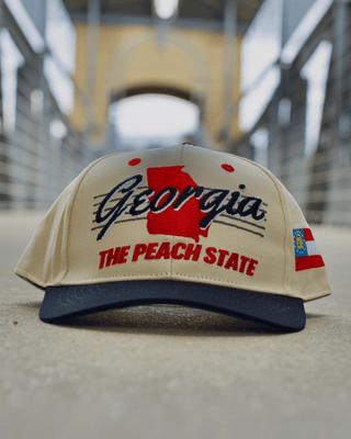 Georgia Snapback - The Sanford (Cream/Black) - Shells Vintage Hat Co.