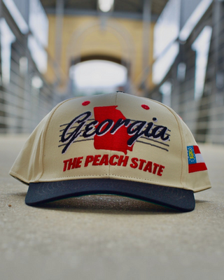 Georgia Snapback - The Sanford (Cream/Black) - Shells Vintage Hat Co.