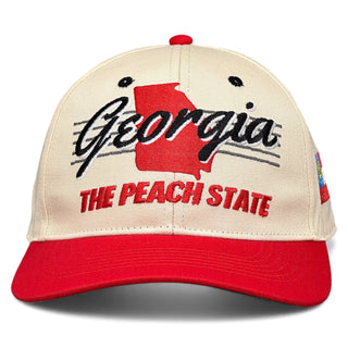 Georgia Snapback - The Sanford (Cream/Red) - Shells Vintage Hat Co.