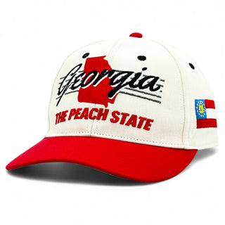 Georgia Snapback - The Sanford (Cream/Red) - Shells Vintage Hat Co.