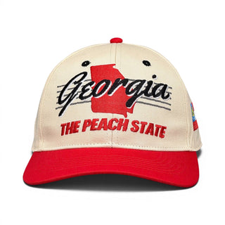 Georgia Snapback - The Sanford (Cream/Red) - Shells Vintage Hat Co.