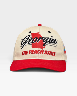 Georgia Snapback - The Sanford (Cream/Red) - Shells Vintage Hat Co.