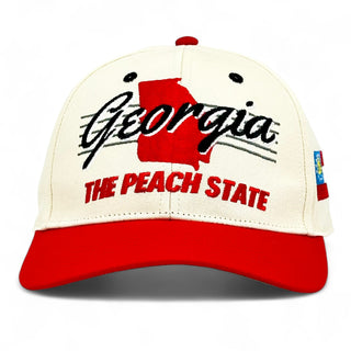 Georgia Snapback - The Sanford (Cream/Red) - Shells Vintage Hat Co.
