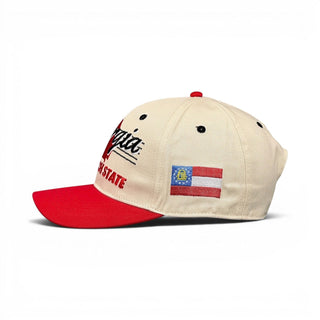 Georgia Snapback - The Sanford (Cream/Red) - Shells Vintage Hat Co.