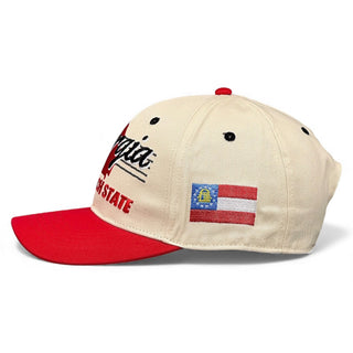 Georgia Snapback - The Sanford (Cream/Red) - Shells Vintage Hat Co.