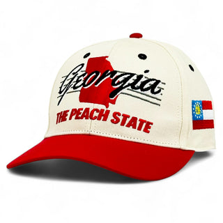 Georgia Snapback - The Sanford (Cream/Red) - Shells Vintage Hat Co.