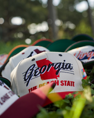 Georgia Snapback - The Sanford (Cream/Red) - Shells Vintage Hat Co.