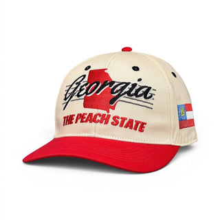Georgia Snapback - The Sanford (Cream/Red) - Shells Vintage Hat Co.
