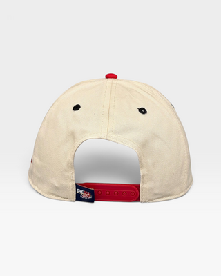 Georgia Snapback - The Sanford (Cream/Red) - Shells Vintage Hat Co.