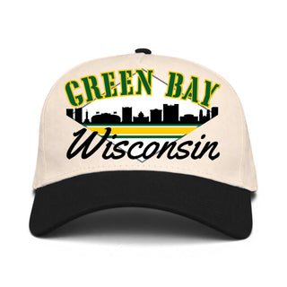 Green Bay Snapback - The Lambeau (Cream/Black) - Shells Vintage Hat Co.
