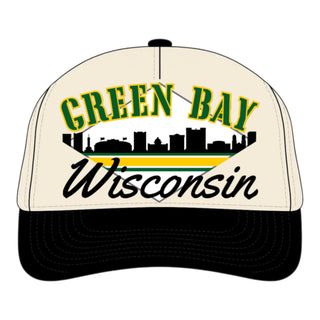 Green Bay Snapback - The Lambeau (Cream/Black) - Shells Vintage Hat Co.