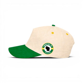 Green Bay Snapback - The Lambeau (Cream/Green) - Shells Vintage Hat Co.
