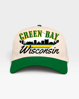 Green Bay Snapback - The Lambeau (Cream/Green) - Shells Vintage Hat Co.