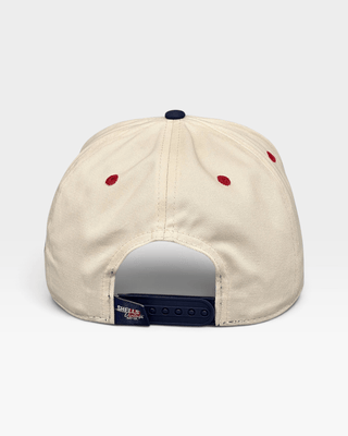 Houston Snapback - The Texan (Cream/Navy) - Shells Vintage Hat Co.