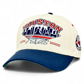 Houston Snapback - The Texan (Cream/Navy) - Shells Vintage Hat Co.