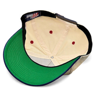 Houston Snapback - The Texan (Cream/Navy) - Shells Vintage Hat Co.