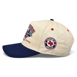 Houston Snapback - The Texan (Cream/Navy) - Shells Vintage Hat Co.