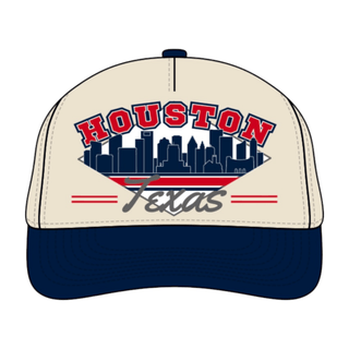 Houston Snapback - The Texan (Cream/Navy) - Shells Vintage Hat Co.