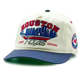 Houston Snapback - The Texan (Cream/Navy) - Shells Vintage Hat Co.