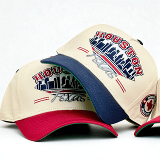Houston Snapback - The Texan (Cream/Navy) - Shells Vintage Hat Co.