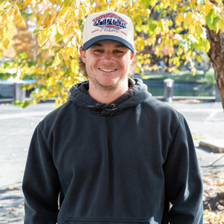 Houston Snapback - The Texan (Cream/Navy) - Shells Vintage Hat Co.